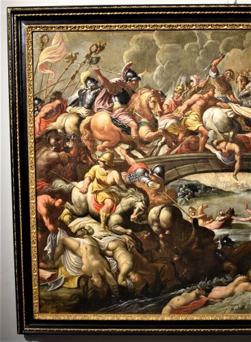 Tableaux et dessins Tableaux XVIIe siècle - La Bataille des Amazones, école flamande, cercle Pieter Paul Rubens vers1630